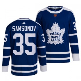 Toronto Maple Leafs Trikot Ilya Samsonov 35 Adidas 2022-23 Blau Reverse Retro 2.0 Authentic - Herren
